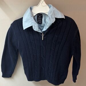 Nautica Dark Blue Sweater with Sky Blue Undershirt